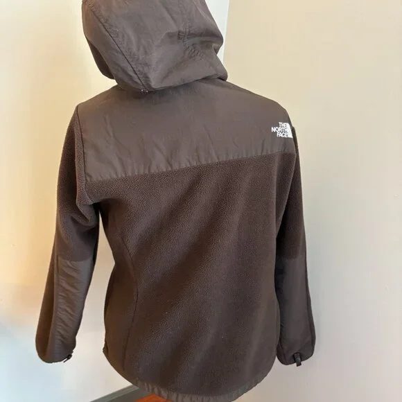 The North Face Brown Fleece Hooded Jacket Women's Large Full Zip - Picture 8 of 11